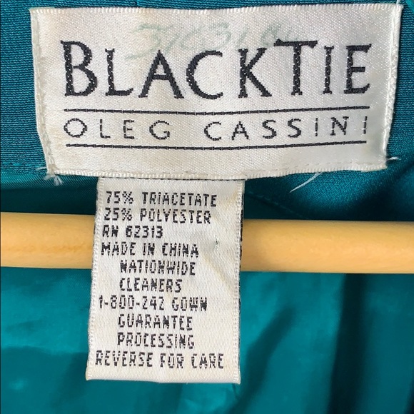 Oleg Cassini Teal Evening Dress - Picture 8 of 8